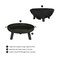 Pure Garden Outdoor Wood Burning Fire Pit, Black 50-LG1200 - alternate 2